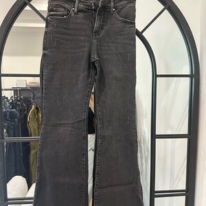 Express Dark Gray Flare Jeans